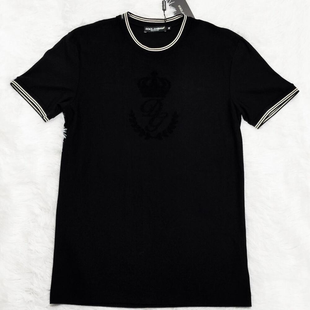 Dolce Gabbana DG Stitched Crown T-shirt Black sz 44